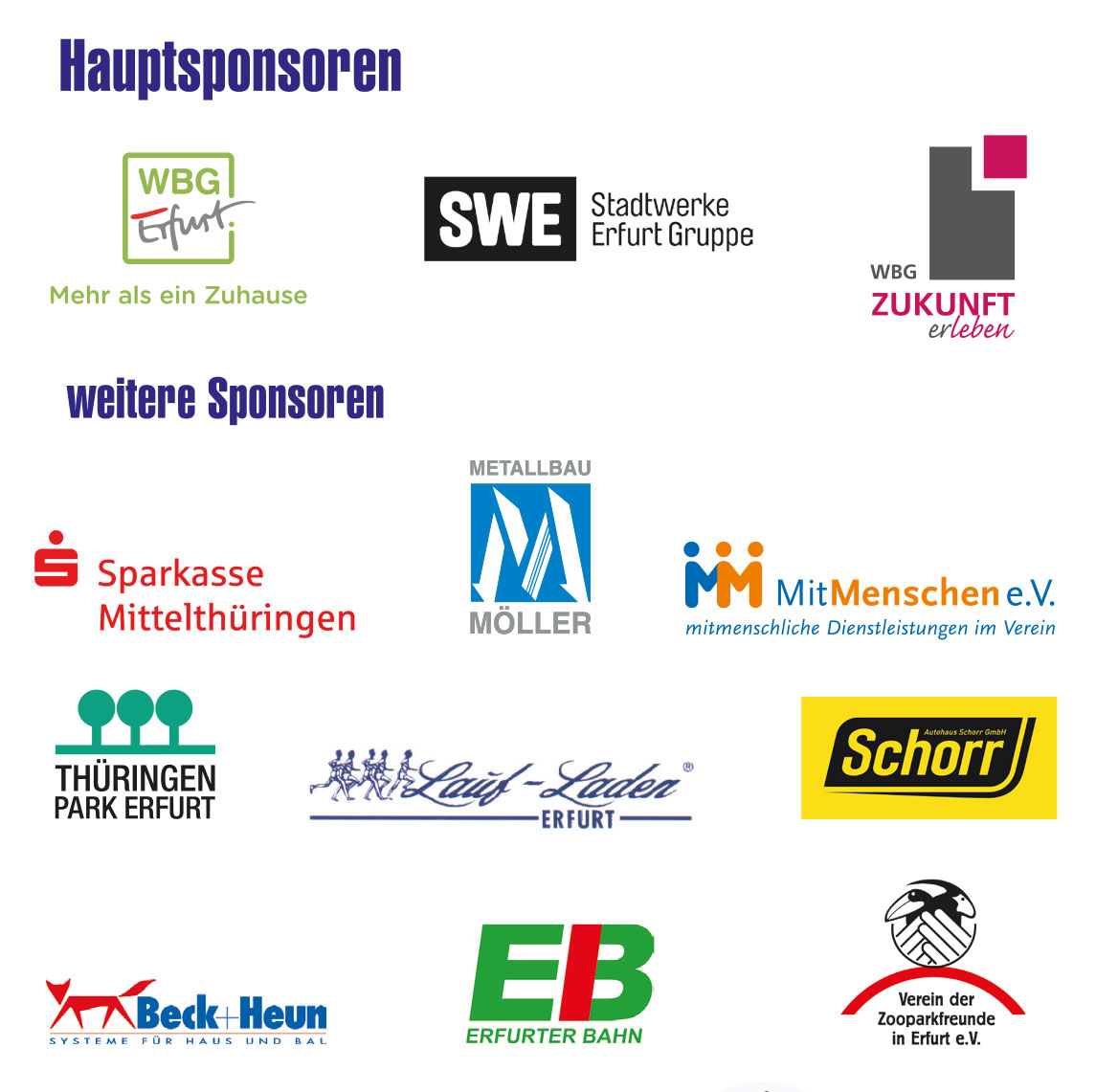Die Sponsoren Erfurter Zooparklauf